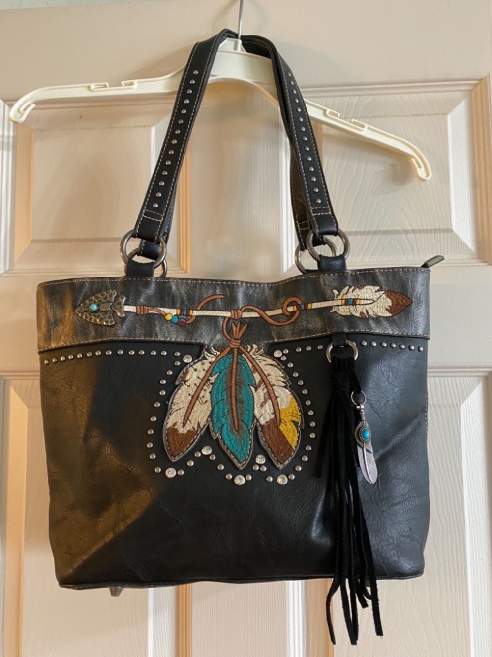 American Bling Black Concealed Carry Bag with Turquoise Accents